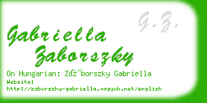 gabriella zaborszky business card